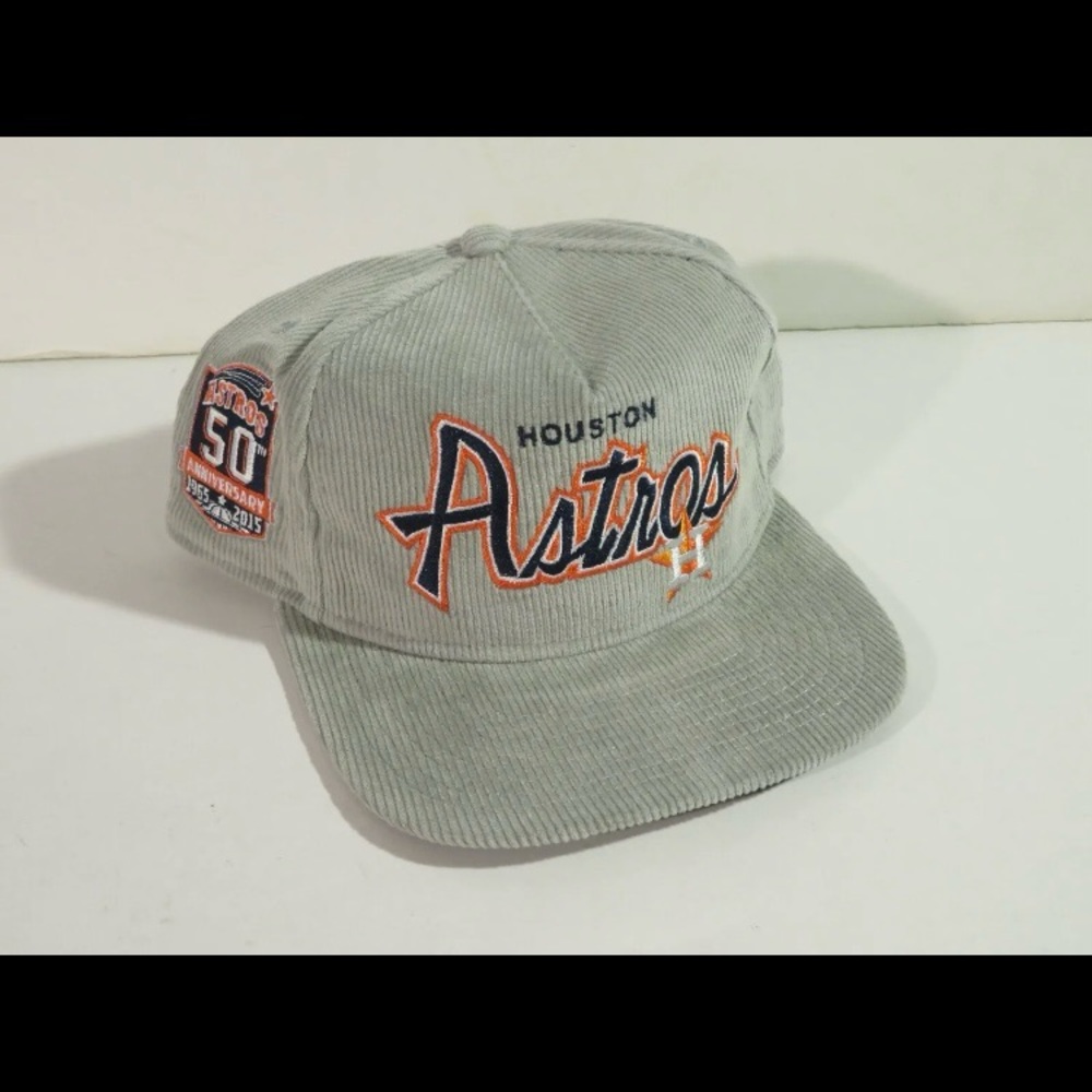 NEW New Era The Golfer Houston Astros Script Corduroy Snapback Hat Grey MLB